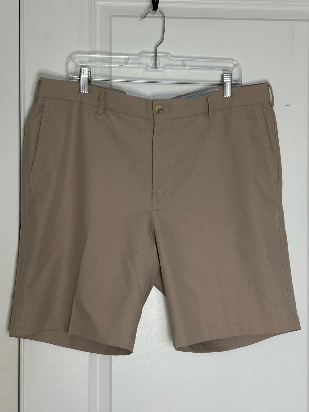 Peter Millar Tan Khaki Flat Front Performance Golf Casual Shorts 38